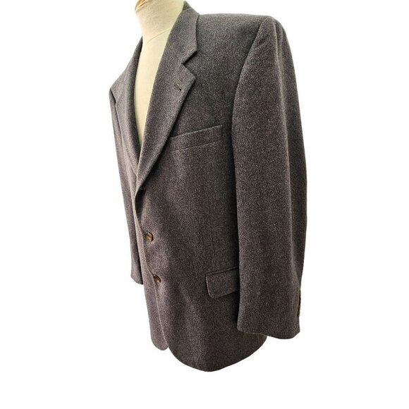 90s Bonney & Gordon Gray Cashmere 3 Btn Sport Coat Notch Lapel Ventless Mens 46L - Picture 4 of 12